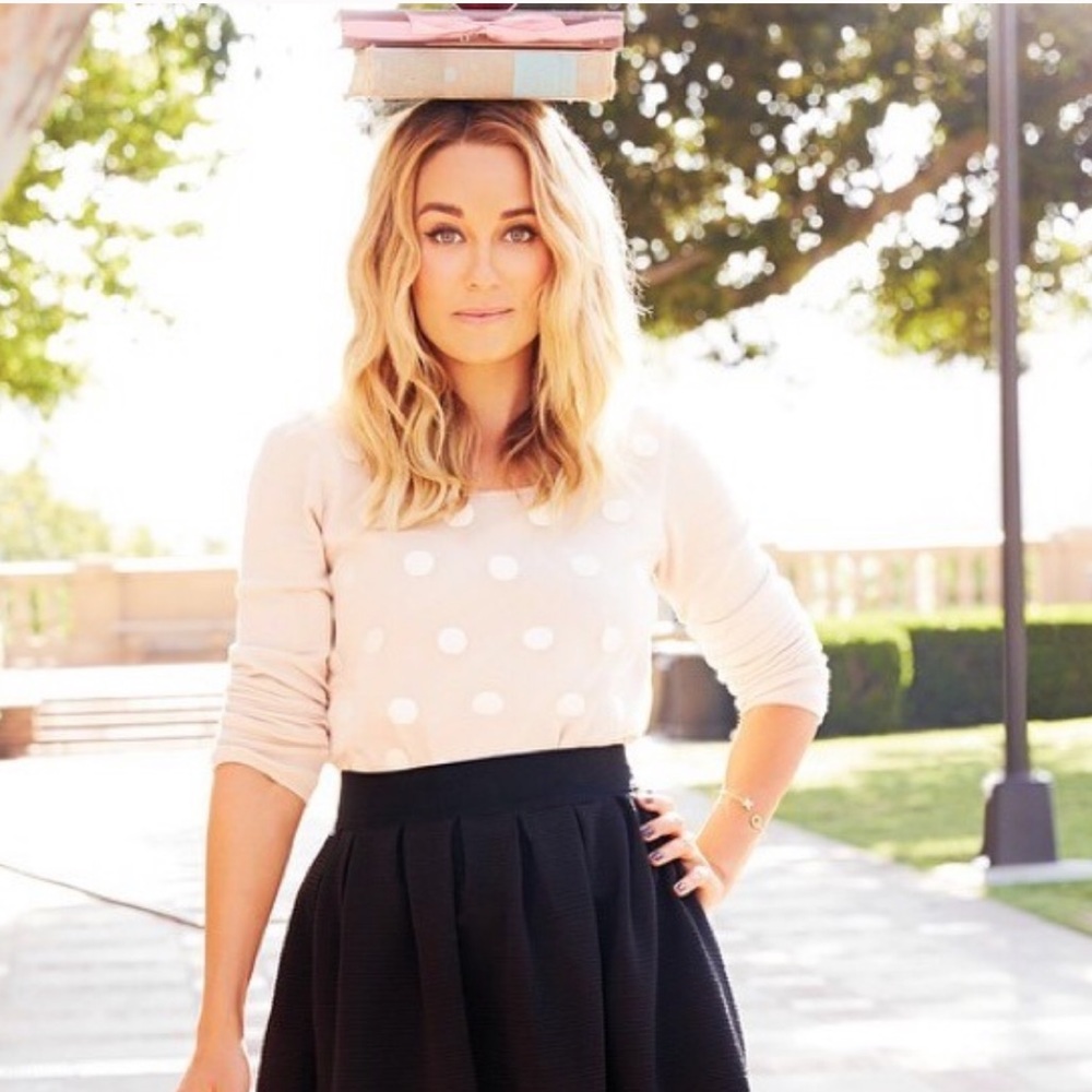 ✨Sold Lauren Conrad Polka Dot Organza Sweater